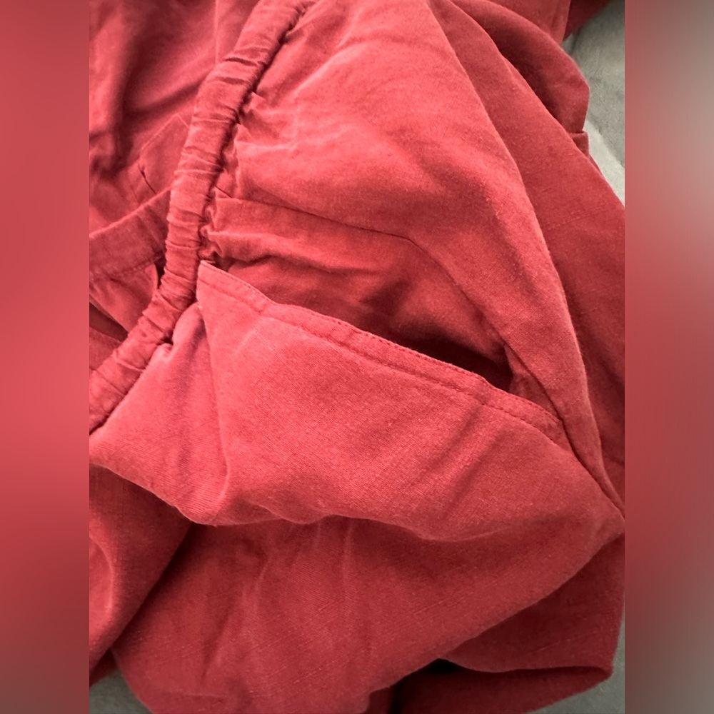 Silk linen blend Kate hill casual red women’s pants  drawstring size 10 - Picture 4 of 13